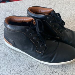 Steve Madden faux leather and canvas ankle boots